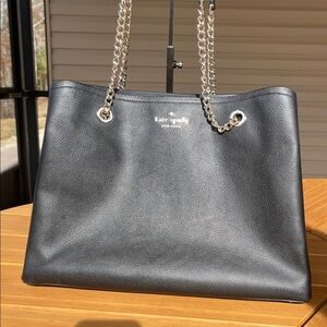 Kate Spade Black Leather Tote Bag